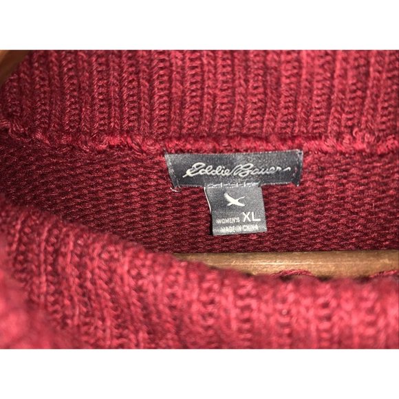 Eddie Bauer women’s xl nwot striped red wool blend Turtleneck Sweater Pullover - Picture 6 of 7